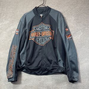 Harley-Davidson Riding Jacket Mens XL Mesh Motorcycle Biker Vent Black Logo